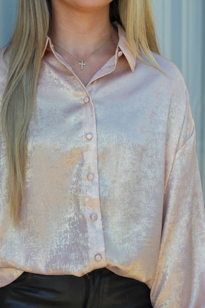 GOOD AS GOLD BUTTON DOWN BLOUSE