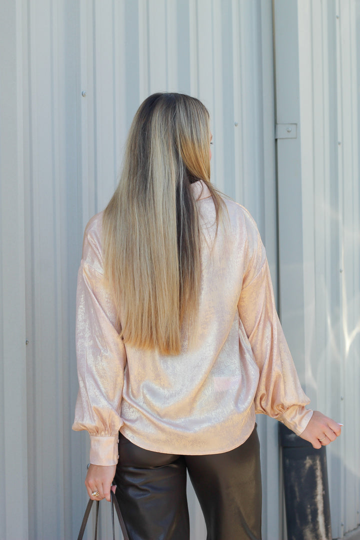 GOOD AS GOLD BUTTON DOWN BLOUSE