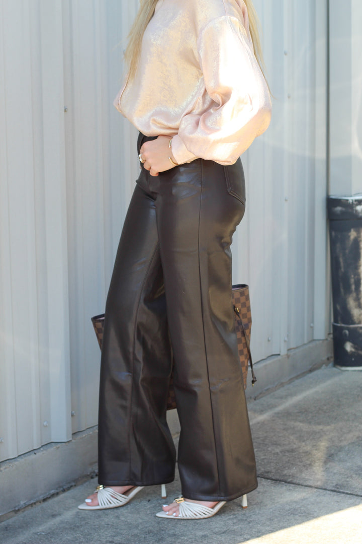 LEATHER WEATHER FAUX LEATHER PANTS