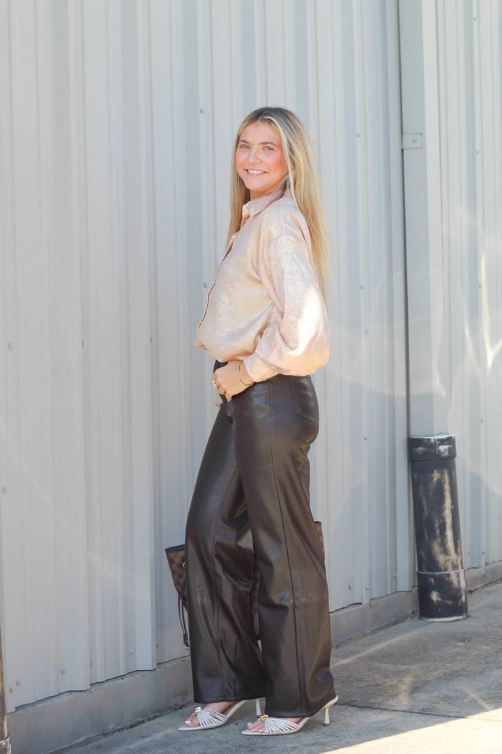 GOOD AS GOLD BUTTON DOWN BLOUSE