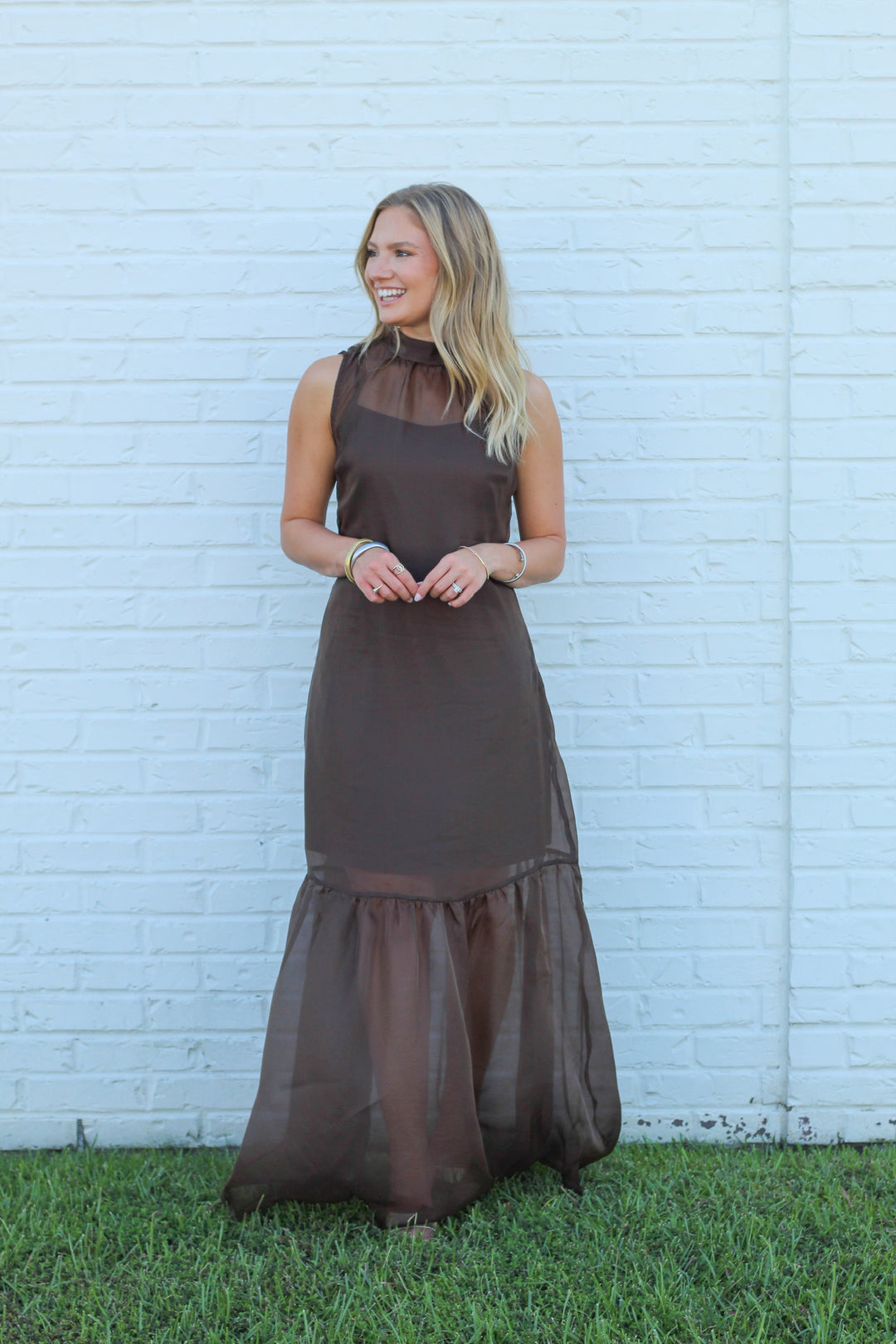 ESPRESSO MARTINI ORGANZA MAXI DRESS