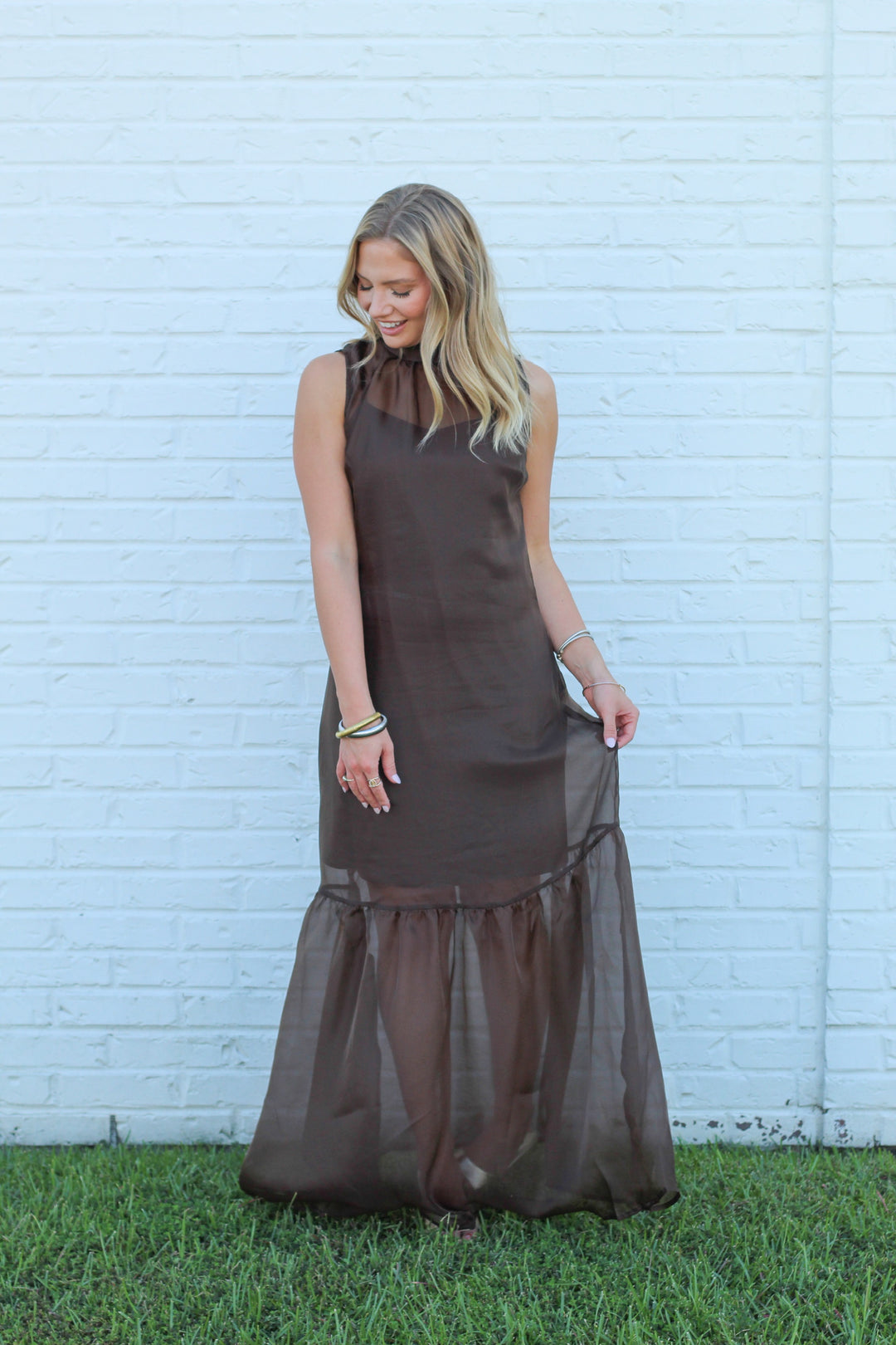ESPRESSO MARTINI ORGANZA MAXI DRESS