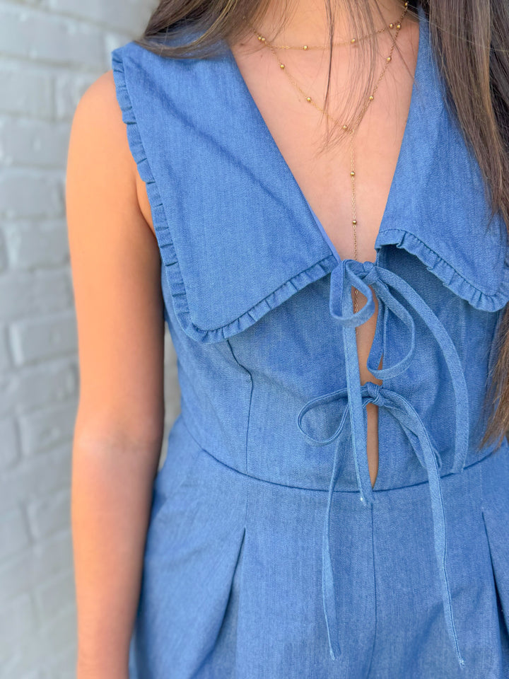 SWEET DENIM DAYS ROMPER
