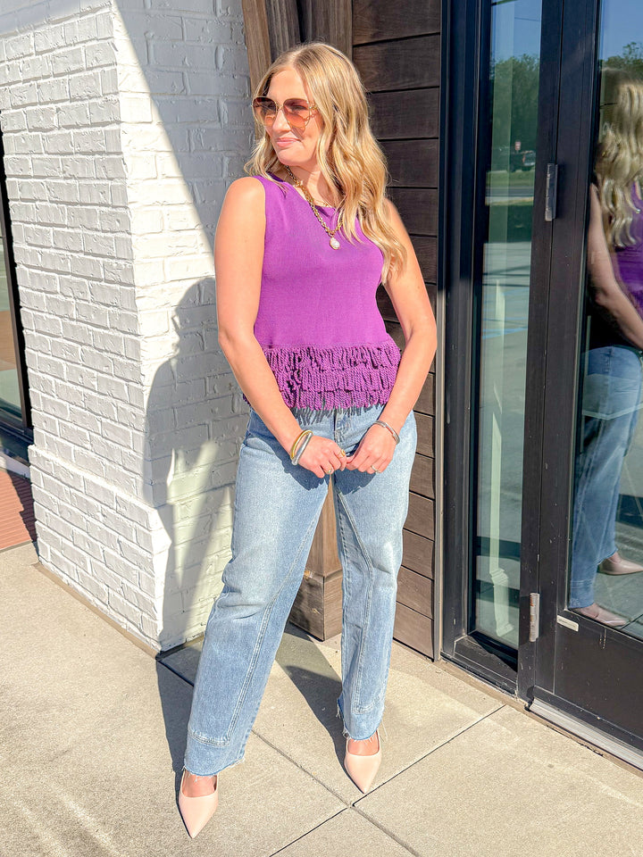 GEAUX WITH THE FRINGE TOP