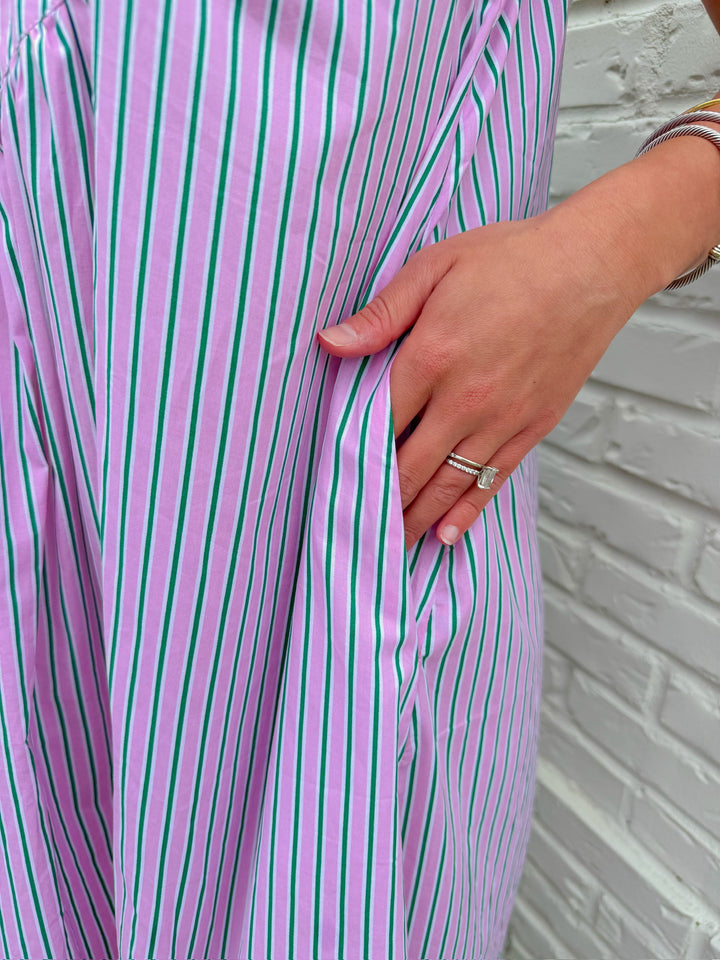 THE GEORGIA HALF ZIP A LINE MAXI DRESS
