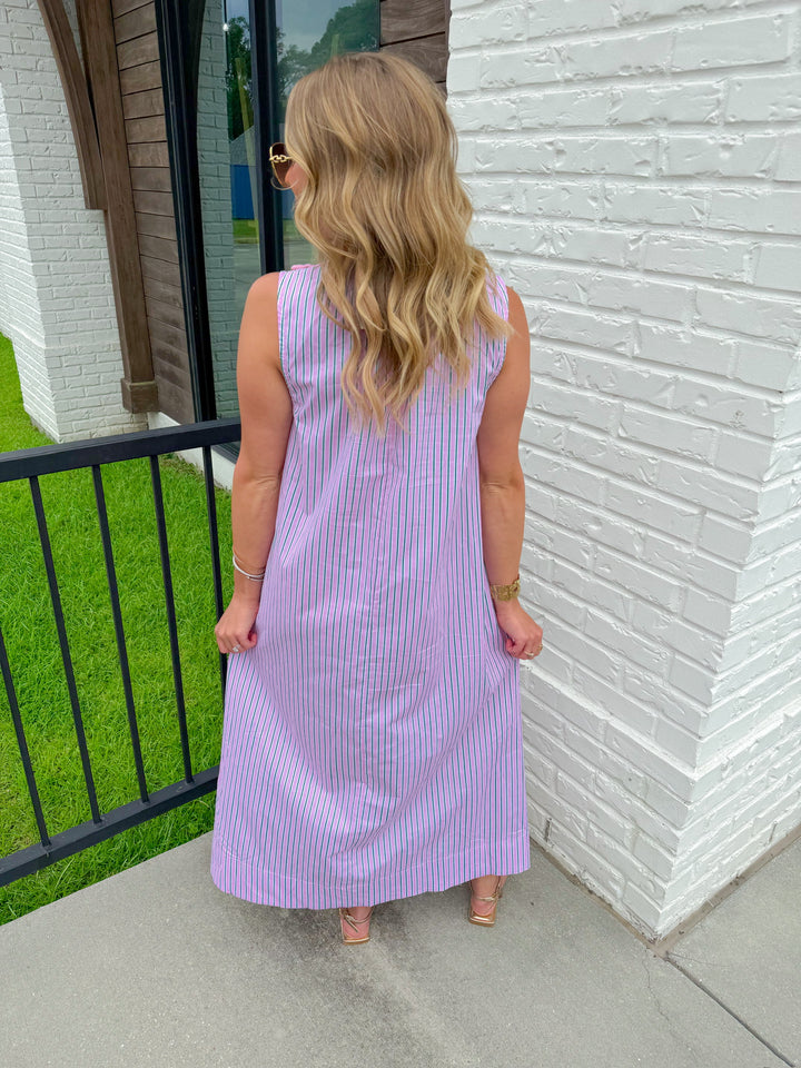 THE GEORGIA HALF ZIP A LINE MAXI DRESS