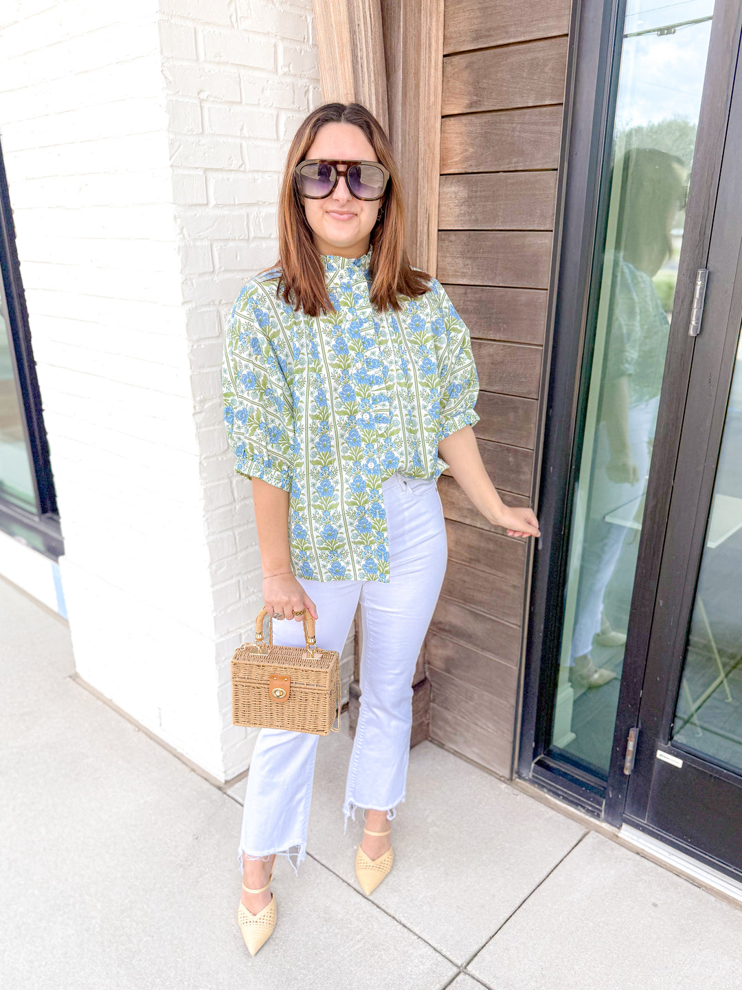 BLUE TUSCANY BLOUSE