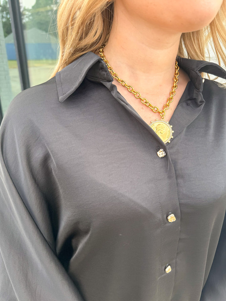 SATIN SOCIETY BLOUSE