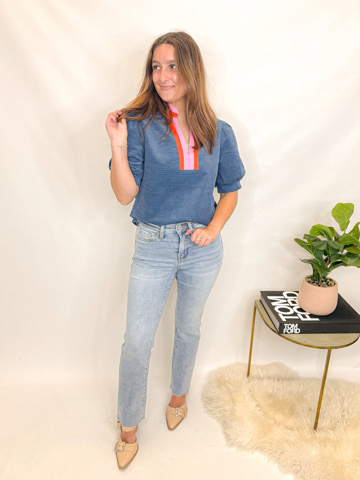 COLORBLOCK CHIC BLOUSE