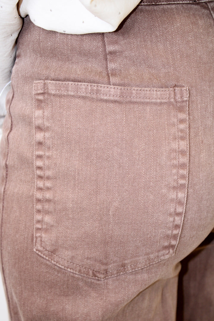 PURE FORM HIGH WAISTED CONTRAST STITCH FLARE PANT