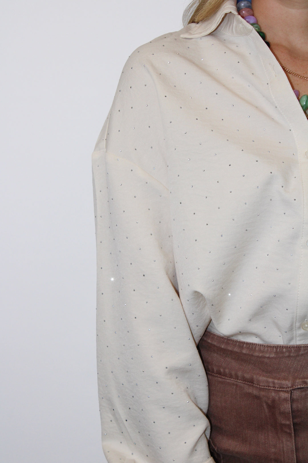 STELLA STUDDED BUTTON DOWN TOP