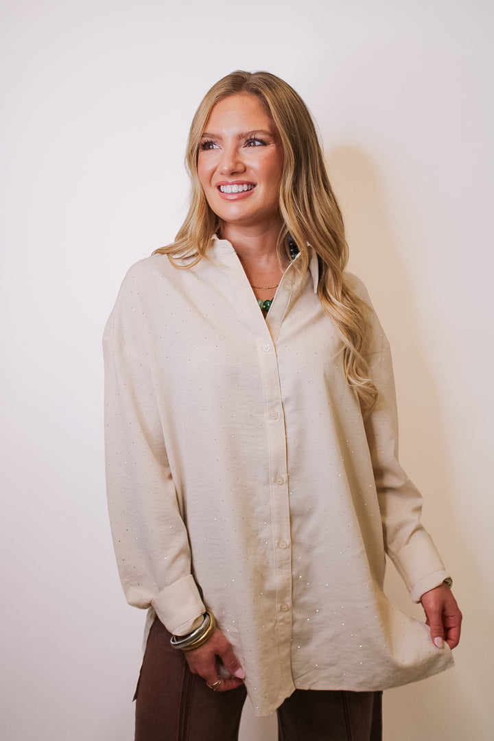 STELLA STUDDED BUTTON DOWN TOP