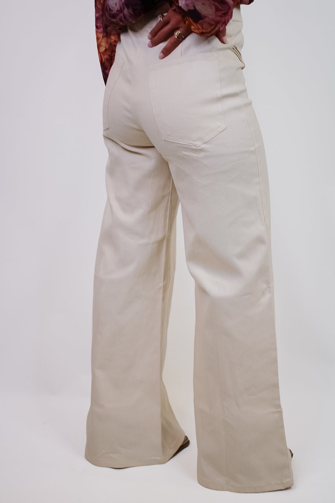 PURE FORM HIGH WAISTED CONTRAST STITCH FLARE PANT