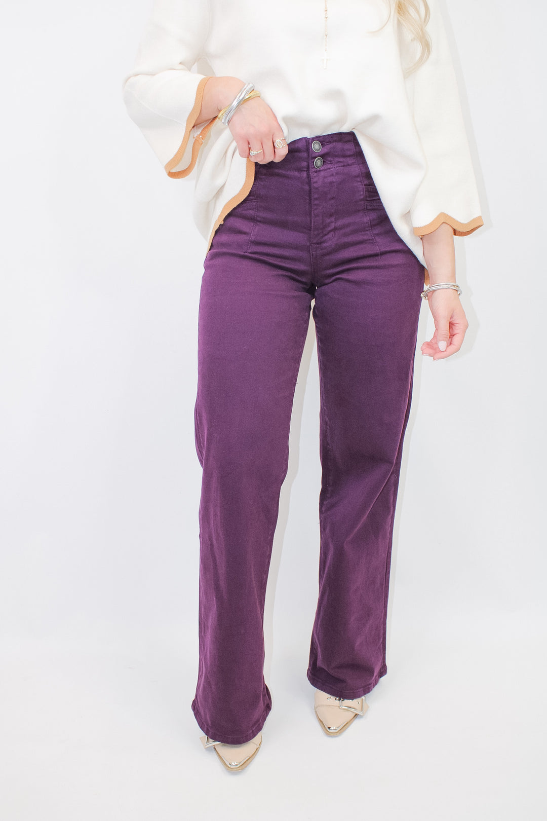 PLUM PERFECT HIGH RISE WIDE LEG JEAN