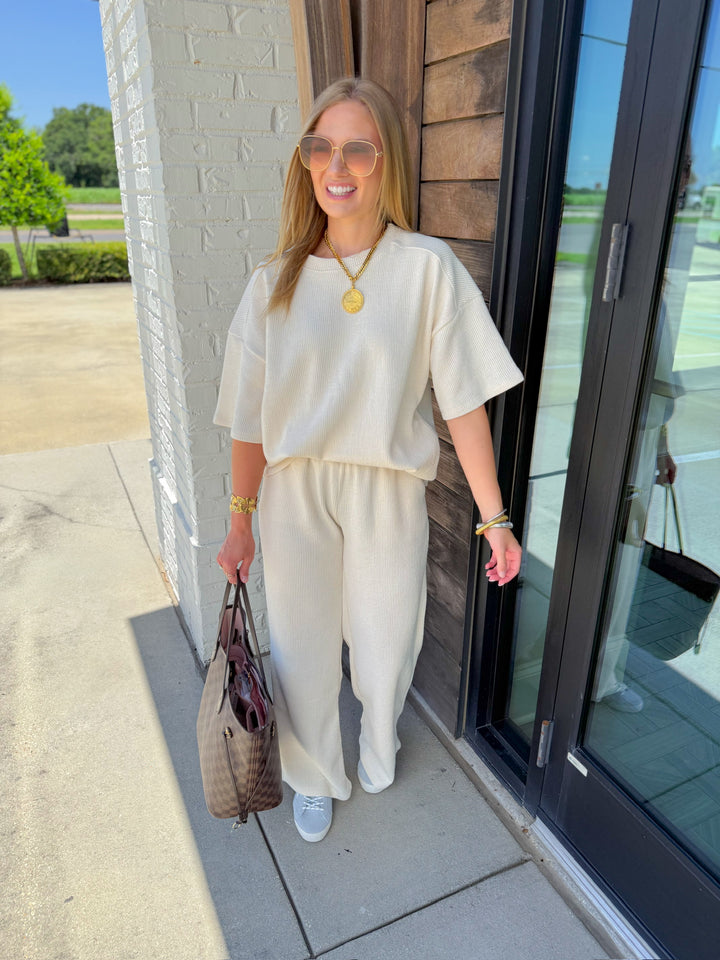 BARE NECESSITIES RIBBED MATCHING SET TOP