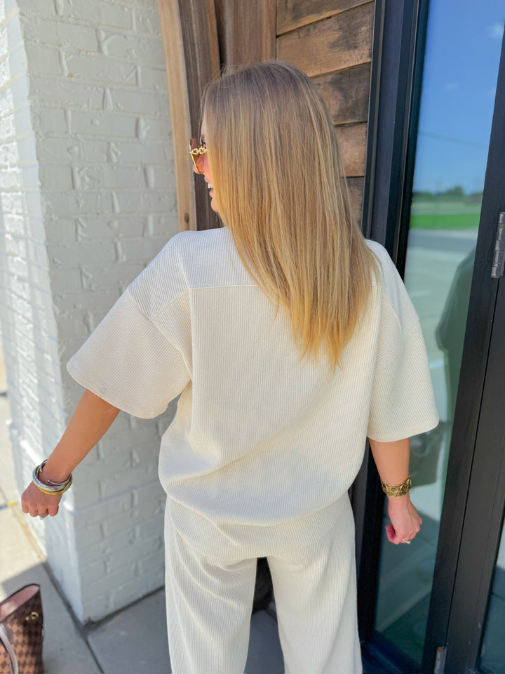 BARE NECESSITIES RIBBED MATCHING SET TOP