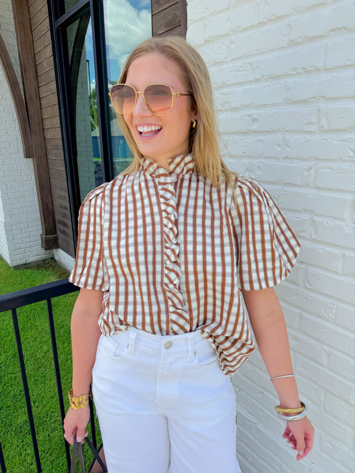 PRETTY IN PLAID TOP