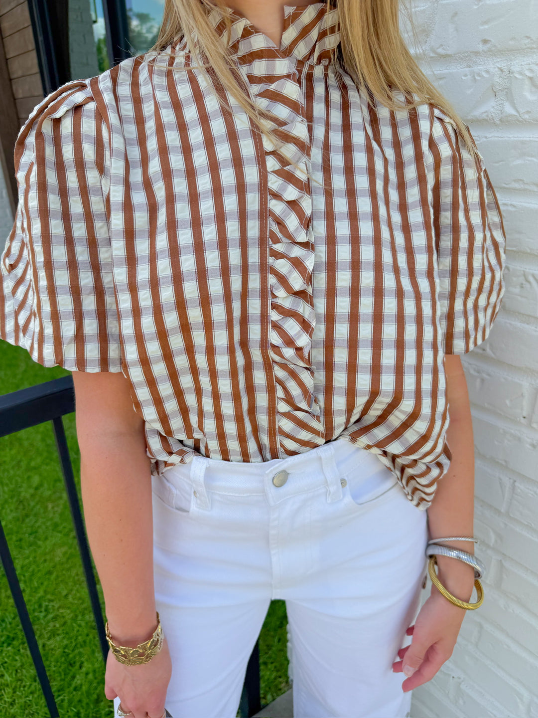 PRETTY IN PLAID TOP