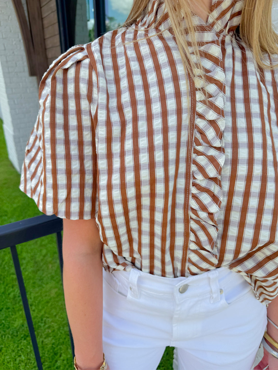 PRETTY IN PLAID TOP