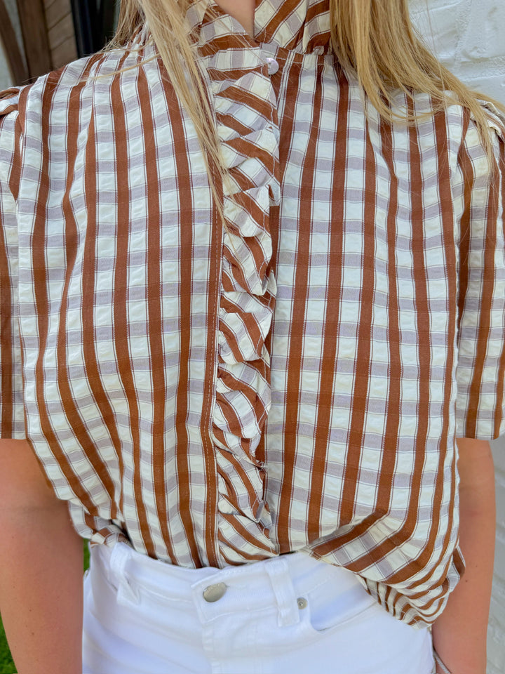 PRETTY IN PLAID TOP