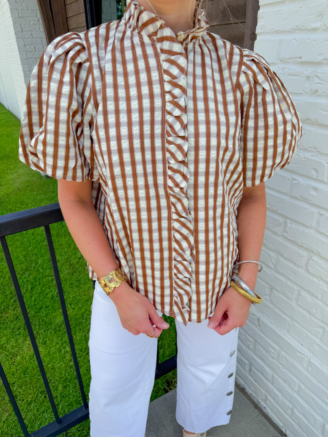 PRETTY IN PLAID TOP