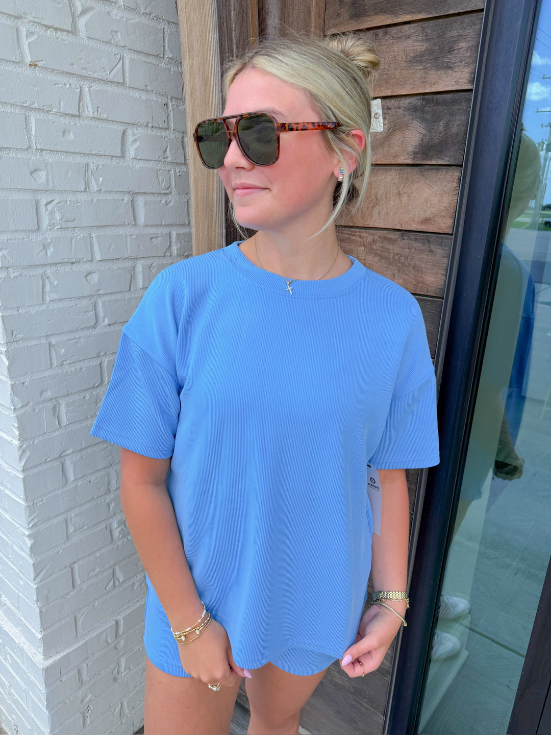 MATCH MADE RIBBED MATCHING SET TOP