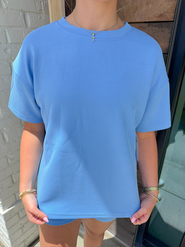 MATCH MADE RIBBED MATCHING SET TOP