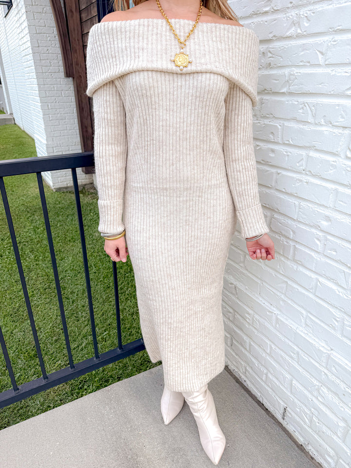 FIRESIDE FEELINGS MIDI DRESS