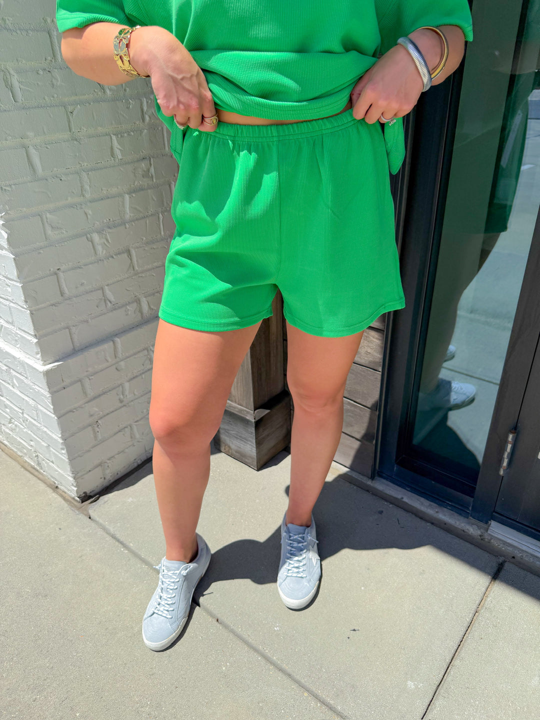 MATCH MADE RIBBED MATCHING SET SHORTS