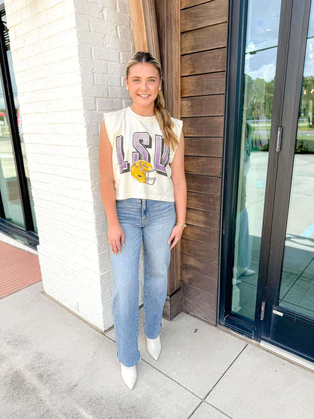 GEAUX GIRL CROPPED TEE