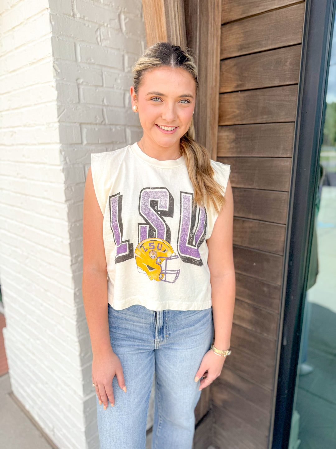 GEAUX GIRL CROPPED TEE