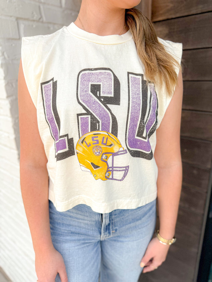 GEAUX GIRL CROPPED TEE