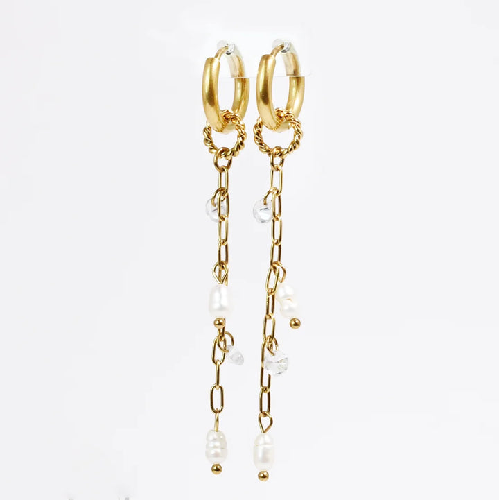 PREORDER - PEARL DROPS LOVE WATERPROOF EARRINGS