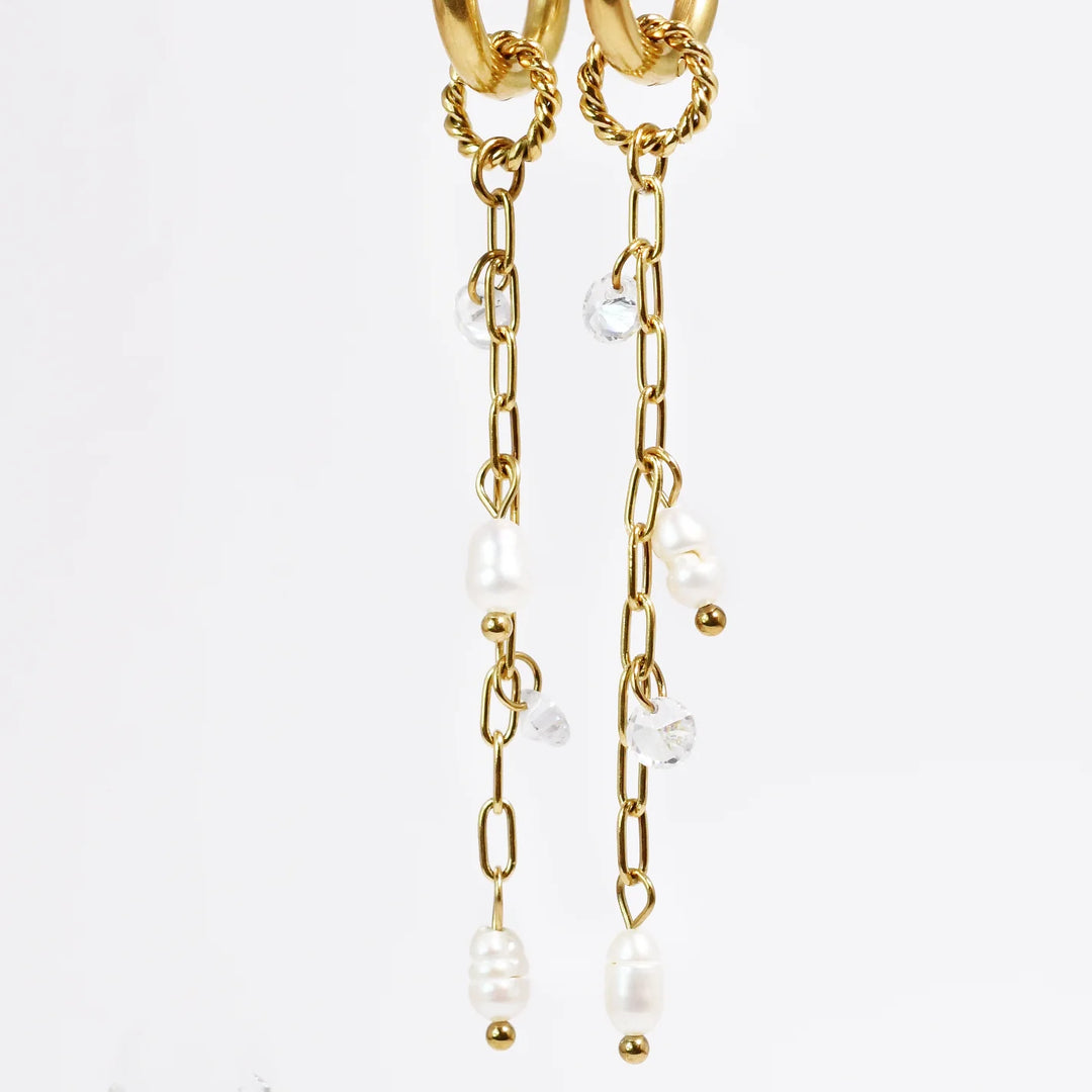 PREORDER - PEARL DROPS LOVE WATERPROOF EARRINGS
