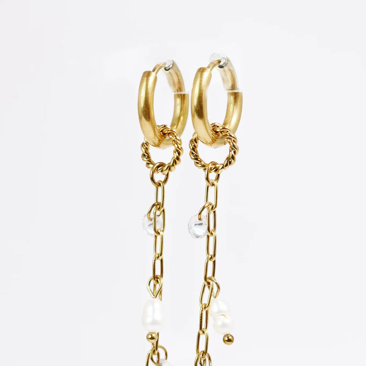 PREORDER - PEARL DROPS LOVE WATERPROOF EARRINGS