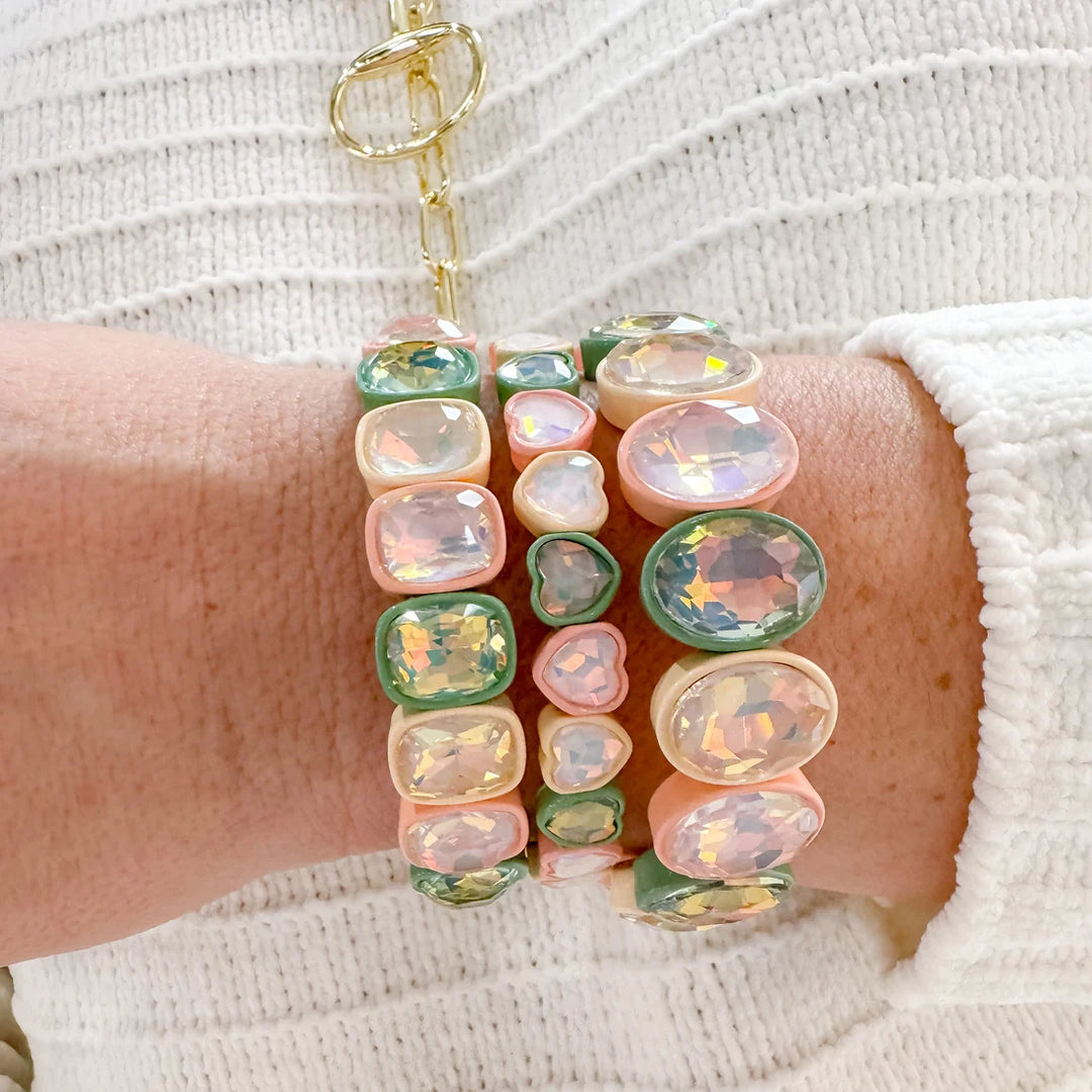 PREORDER - SAGE CORAL HEARTS STACK SET