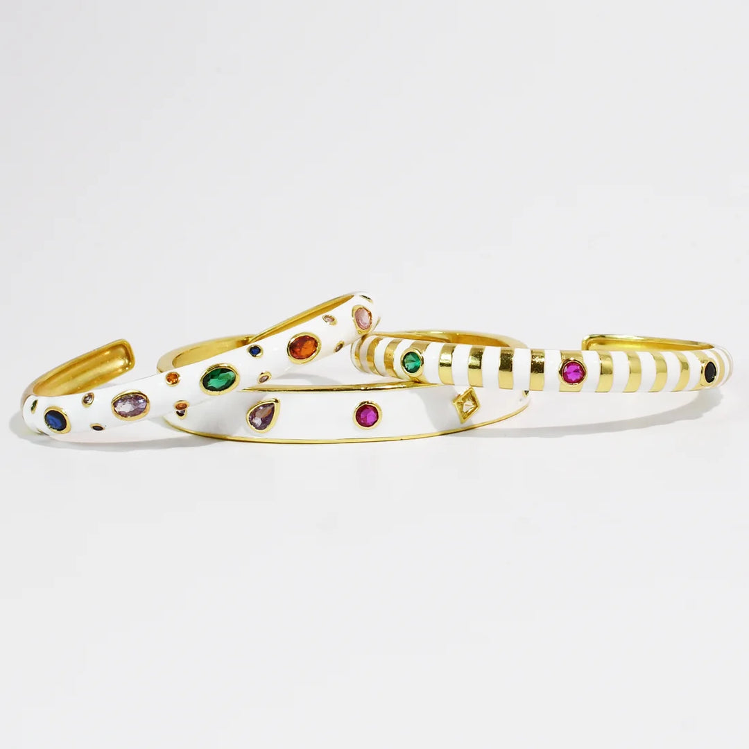 PREORDER - WHITE CONFETTI BANGLE SET