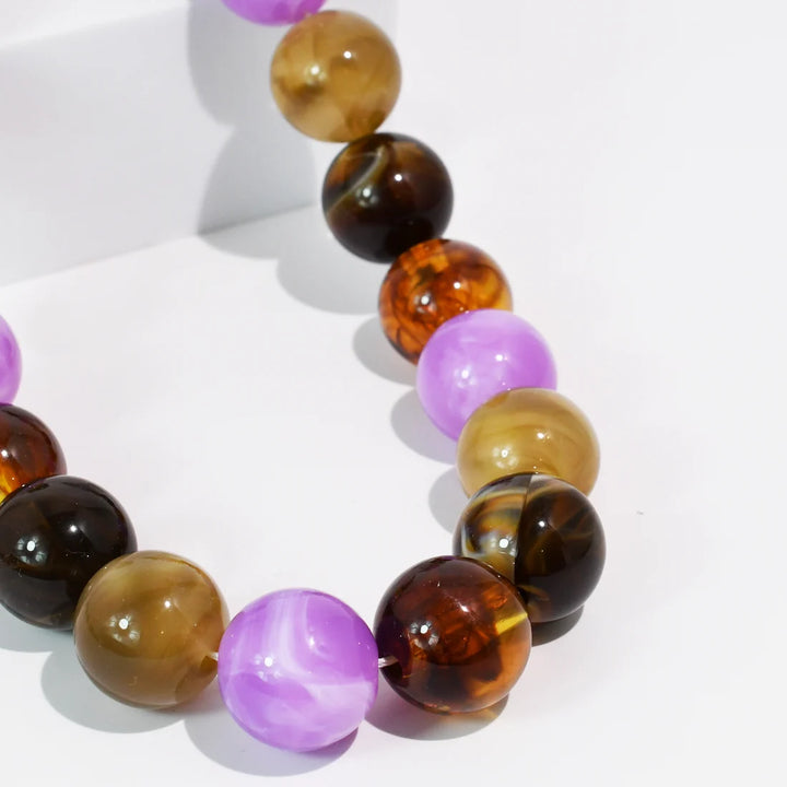 PREORDER - POP OF JOY PURPLE &amp; AMBER NECKLACE