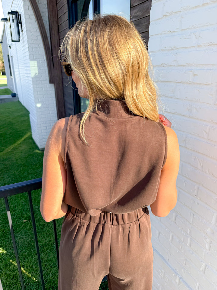 STAY AWHILE BUTTER SOFT MOCK NECK SLEEVELESS SET TOP