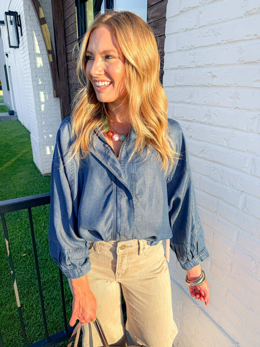 BLUE MOON TENCEL ZIP UP JACKET