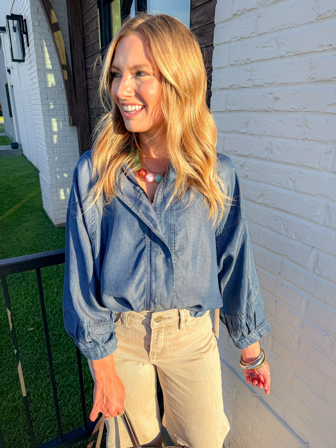 BLUE MOON TENCEL ZIP UP JACKET
