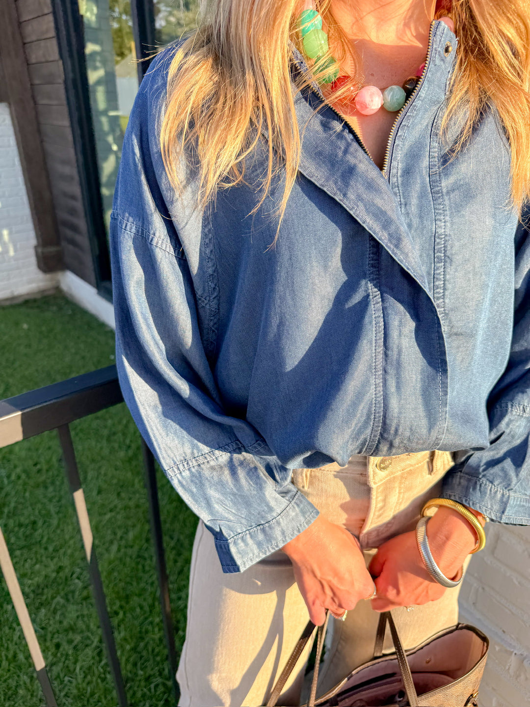 BLUE MOON TENCEL ZIP UP JACKET