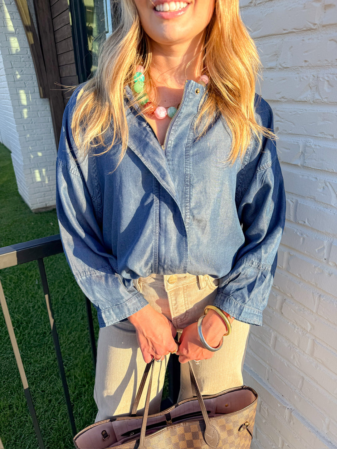 BLUE MOON TENCEL ZIP UP JACKET
