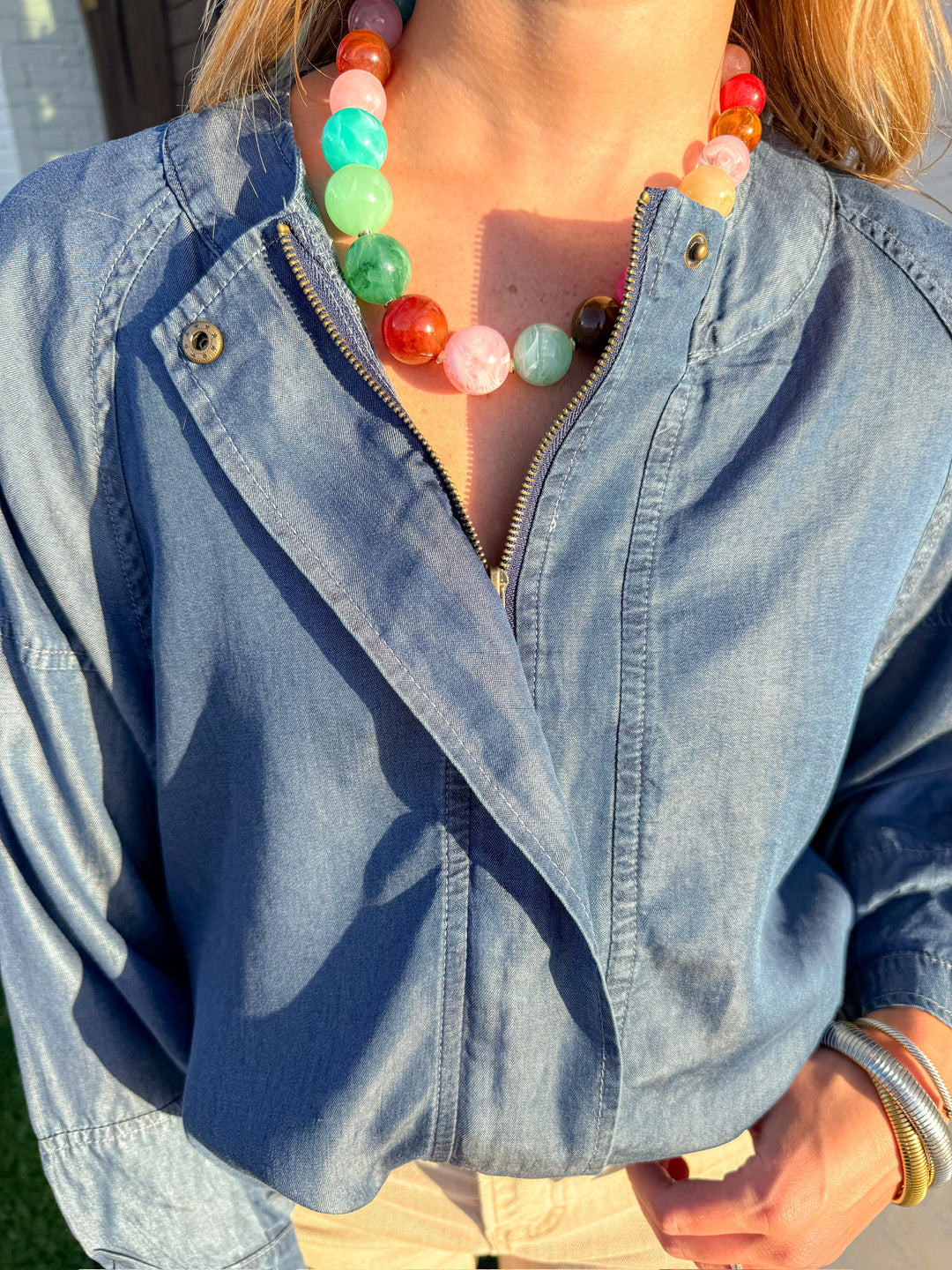 BLUE MOON TENCEL ZIP UP JACKET