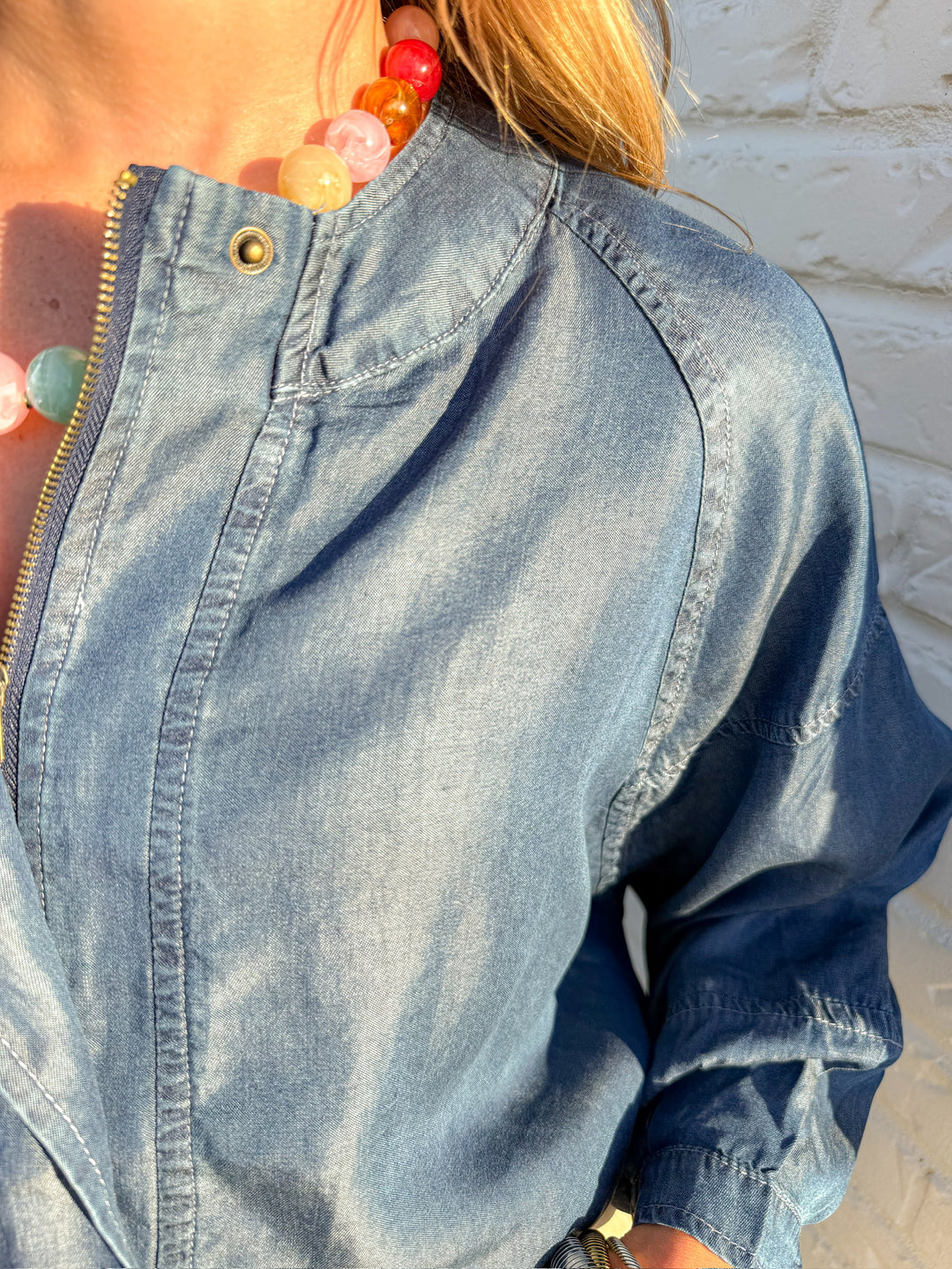 BLUE MOON TENCEL ZIP UP JACKET