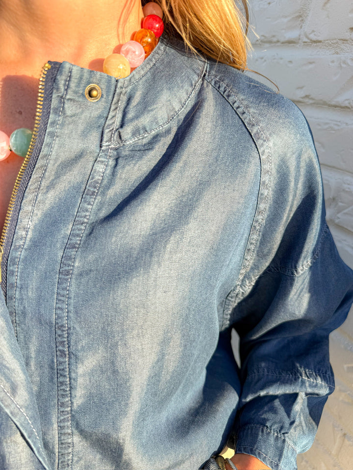 BLUE MOON TENCEL ZIP UP JACKET