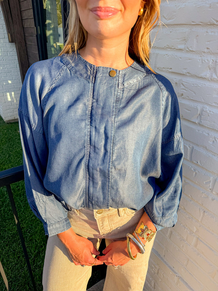 BLUE MOON TENCEL ZIP UP JACKET