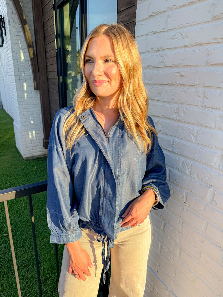 BLUE MOON TENCEL ZIP UP JACKET
