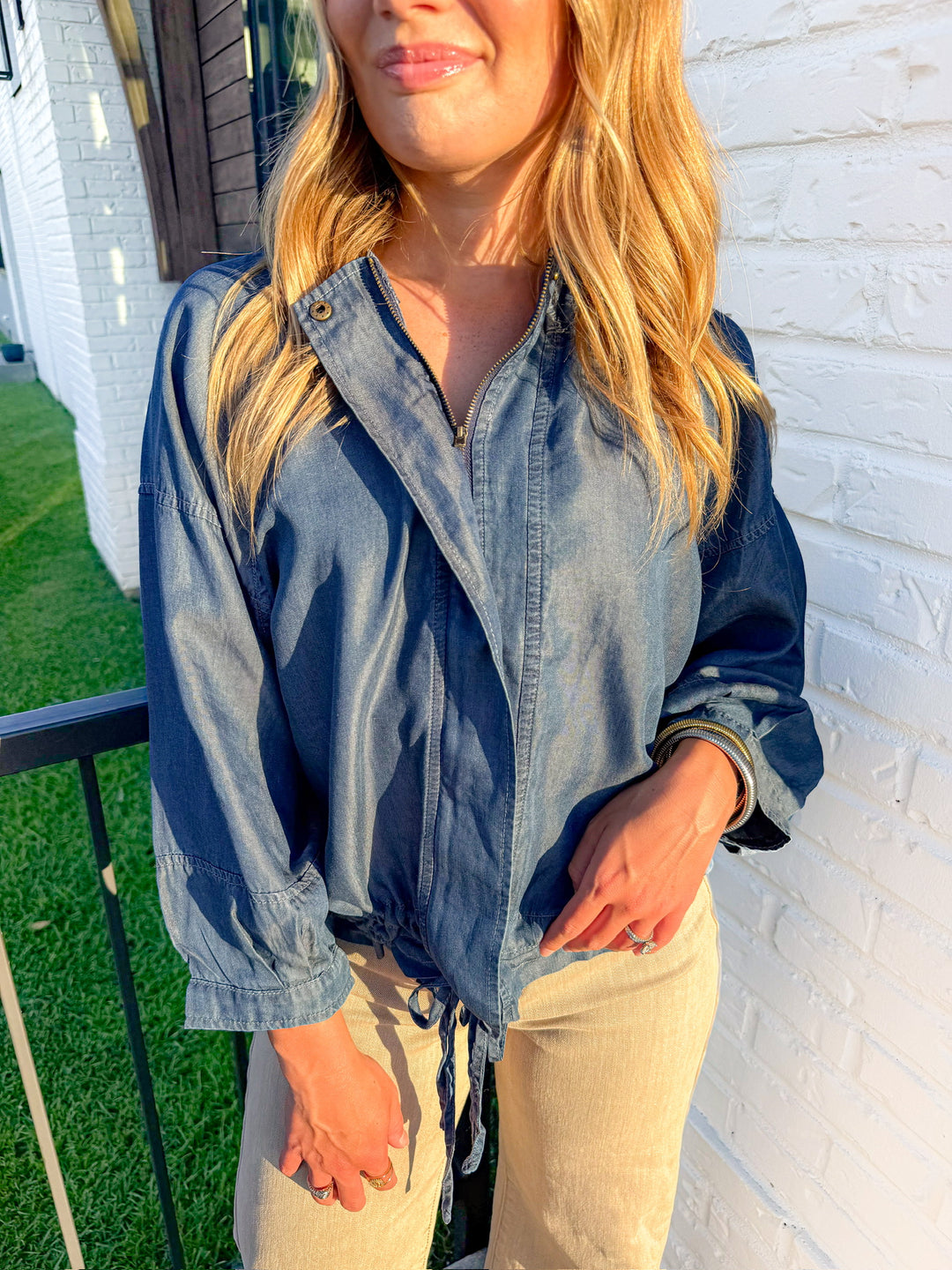BLUE MOON TENCEL ZIP UP JACKET