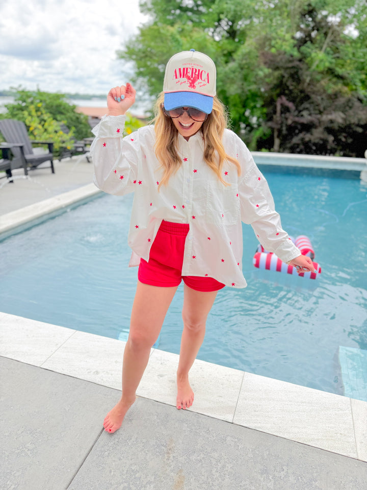 AMERICANA BUTTON DOWN TOP